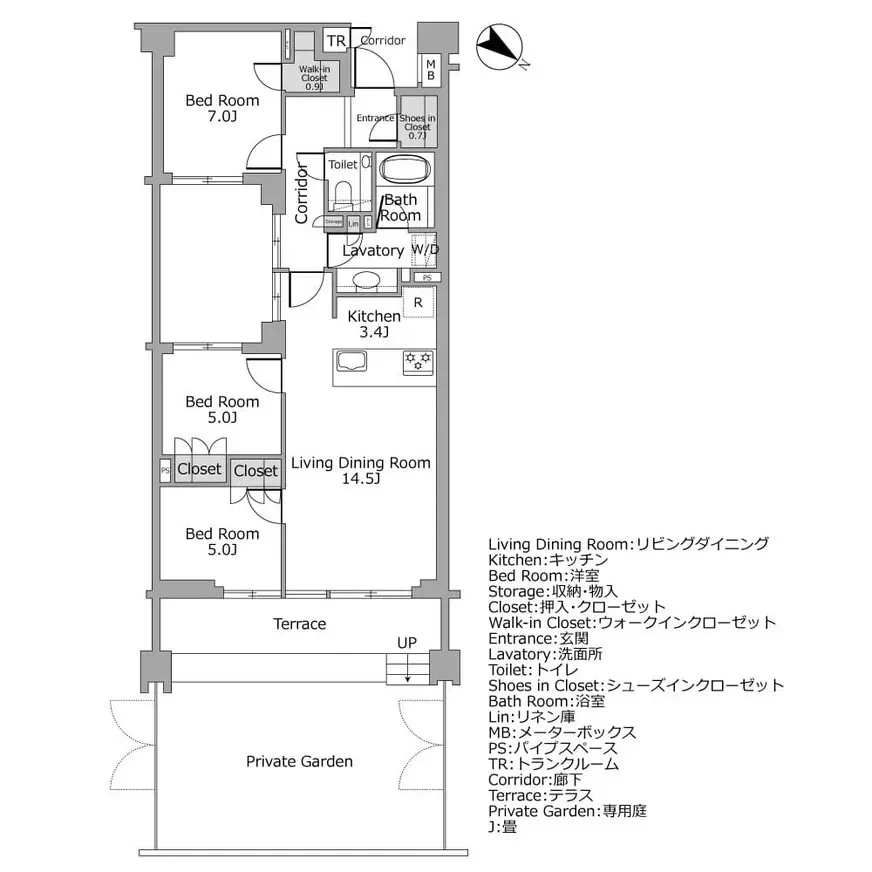 リーフィアレジデンス上原 間取り図例