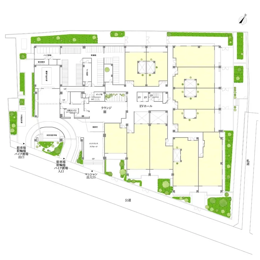 リーフィアレジデンス上原 敷地配置図