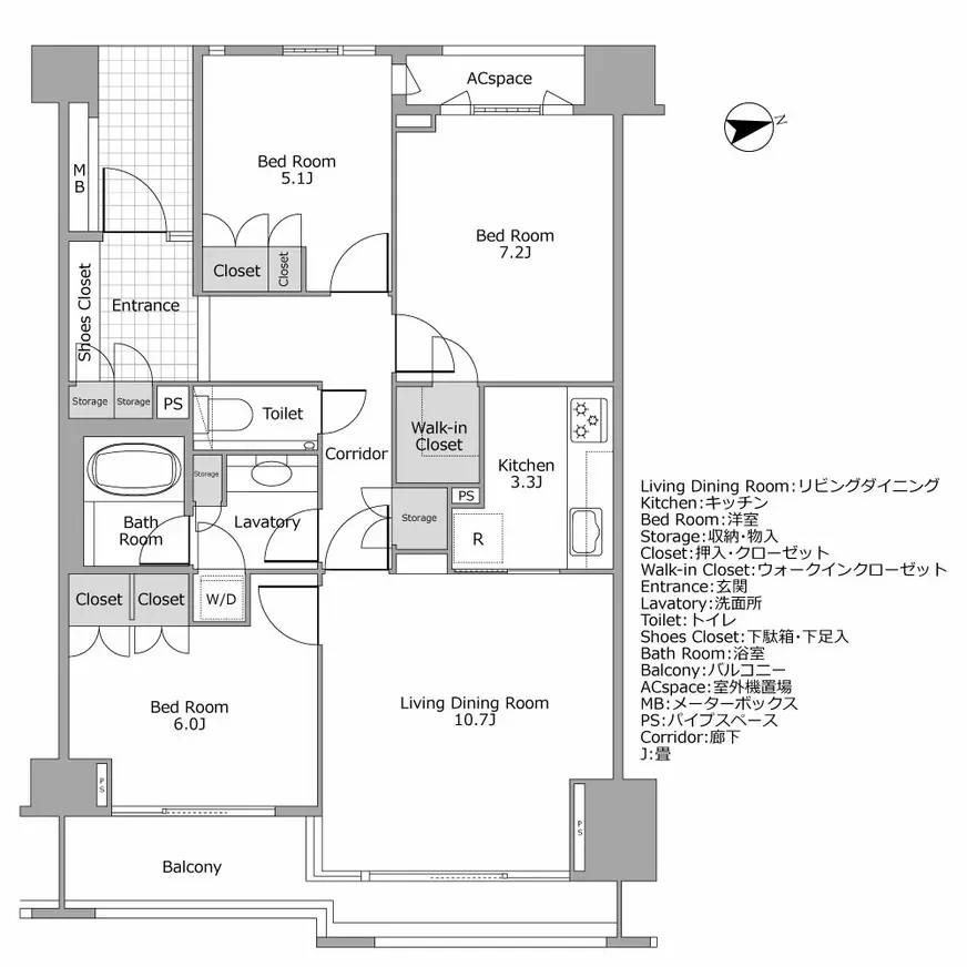 グランドメゾン白金三光坂 間取り図例