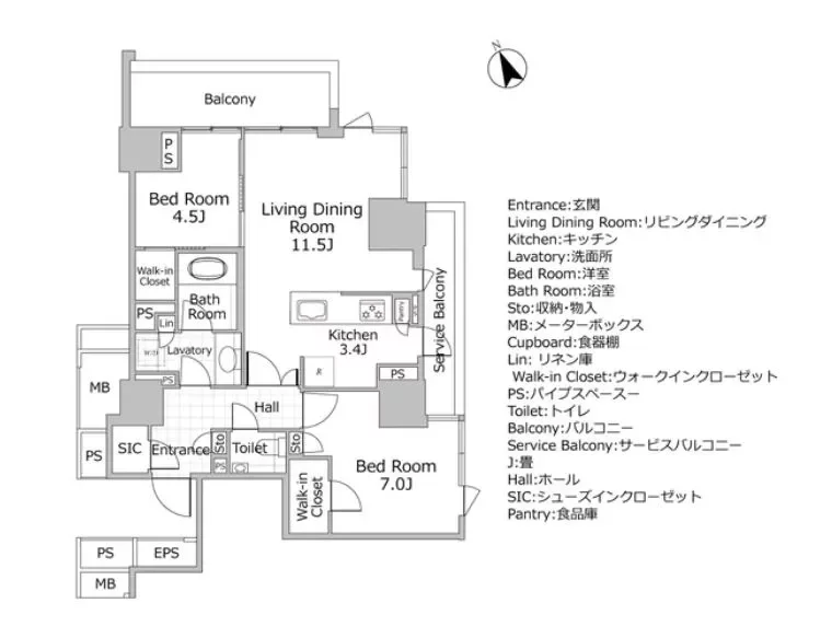 アルビオ・ザ・タワー千代田飯田橋 間取り図例