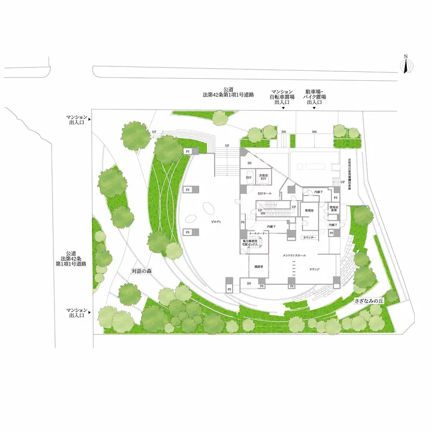 ザ・パークハウス三田タワー 敷地配置図