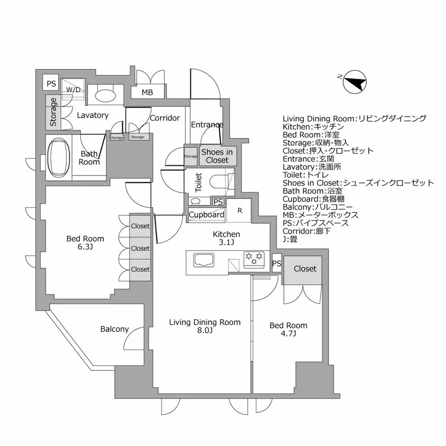 ジオ一番町 間取り図例