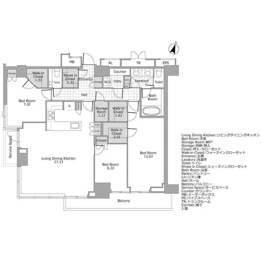 パークコート千代田一番町 間取り図例