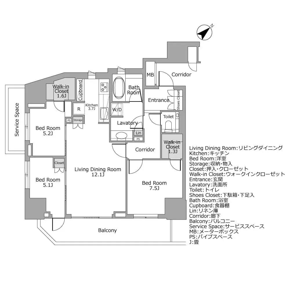 ザ・パークハウス麹町レジデンス 間取り図例