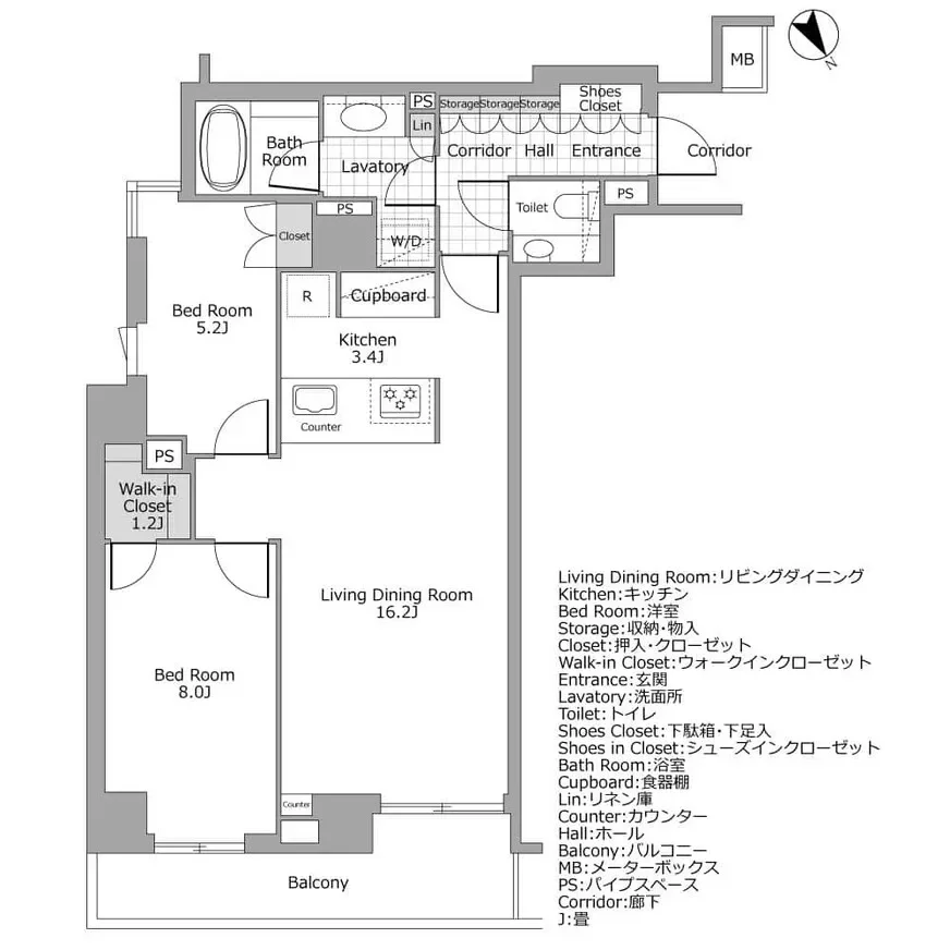 パークレ・ジェイド白金レジデンス 間取り図例