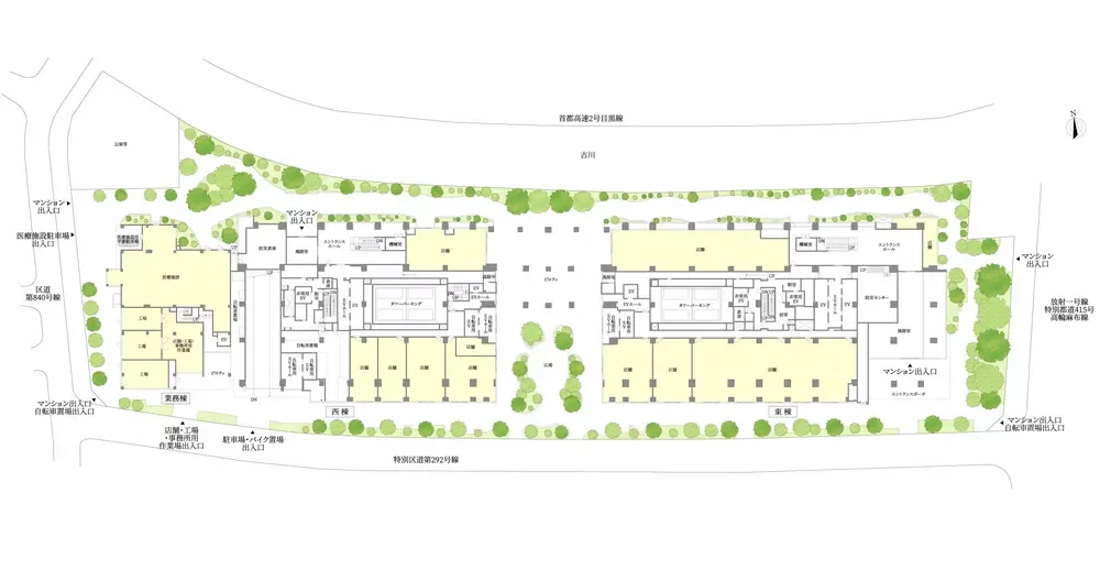 白金ザ・スカイ 敷地配置図