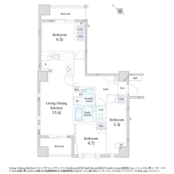 アトラス恵比寿景丘 間取り図例