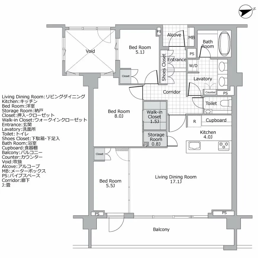 グランドメゾン目白坂テラス 間取り図例
