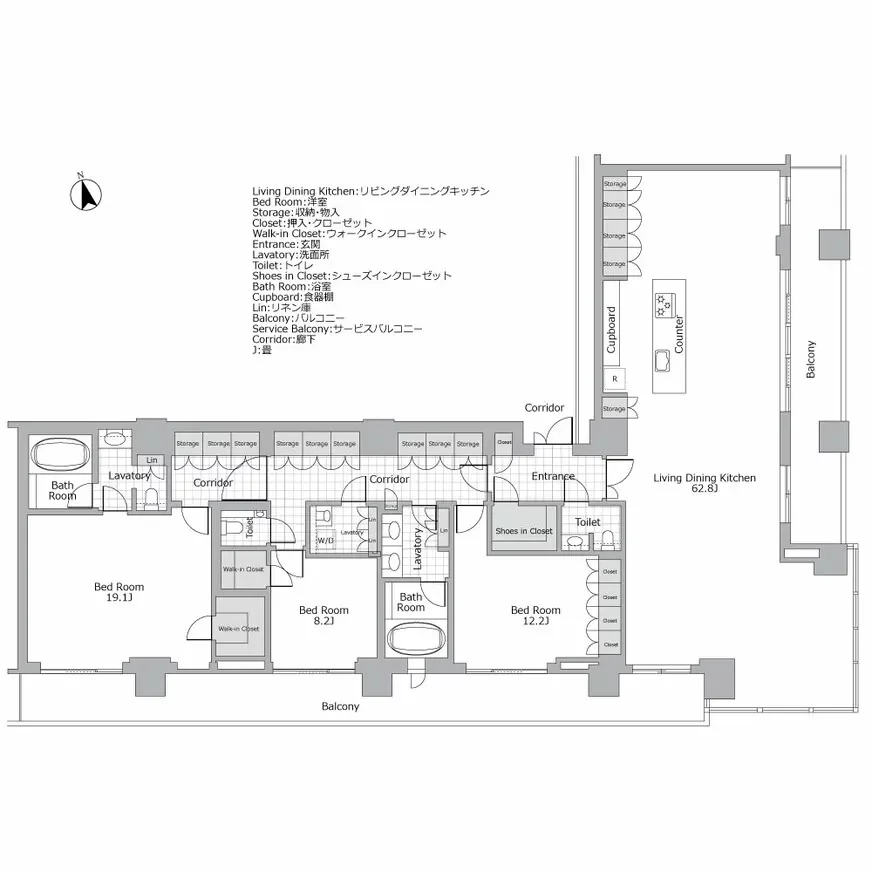 ブランズ渋谷桜　間取り図例