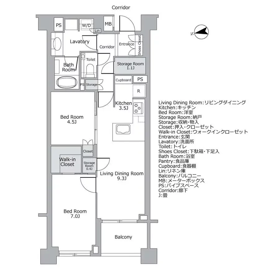ブランズ牛込柳町 間取り図例