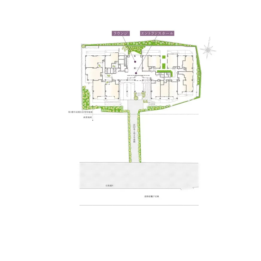 ガーデンホームズ白金　敷地配置図