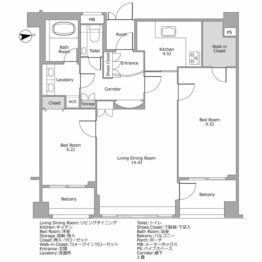パレスサイド三番町 間取り図例