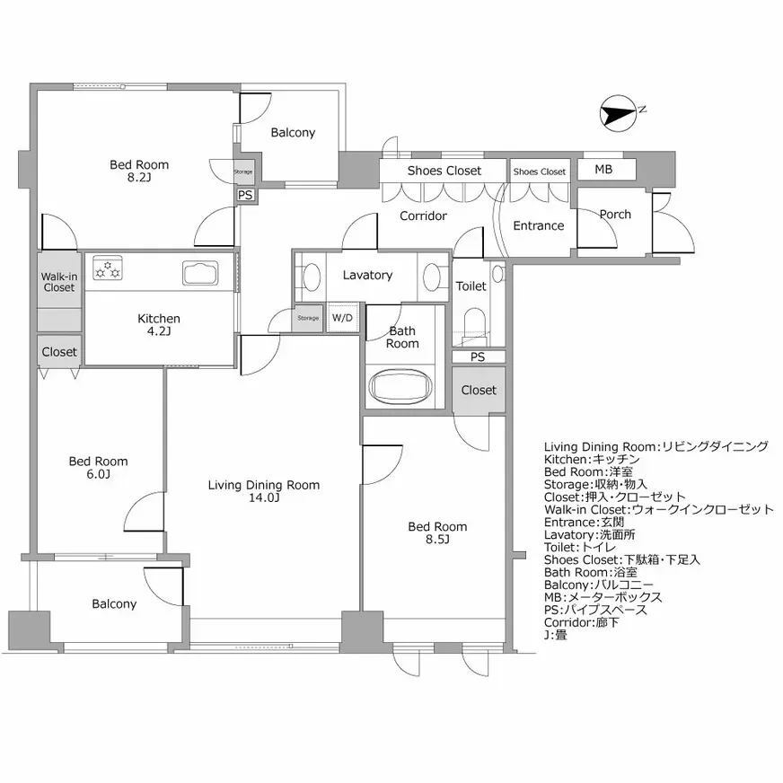 パレスサイド三番町 間取り図例