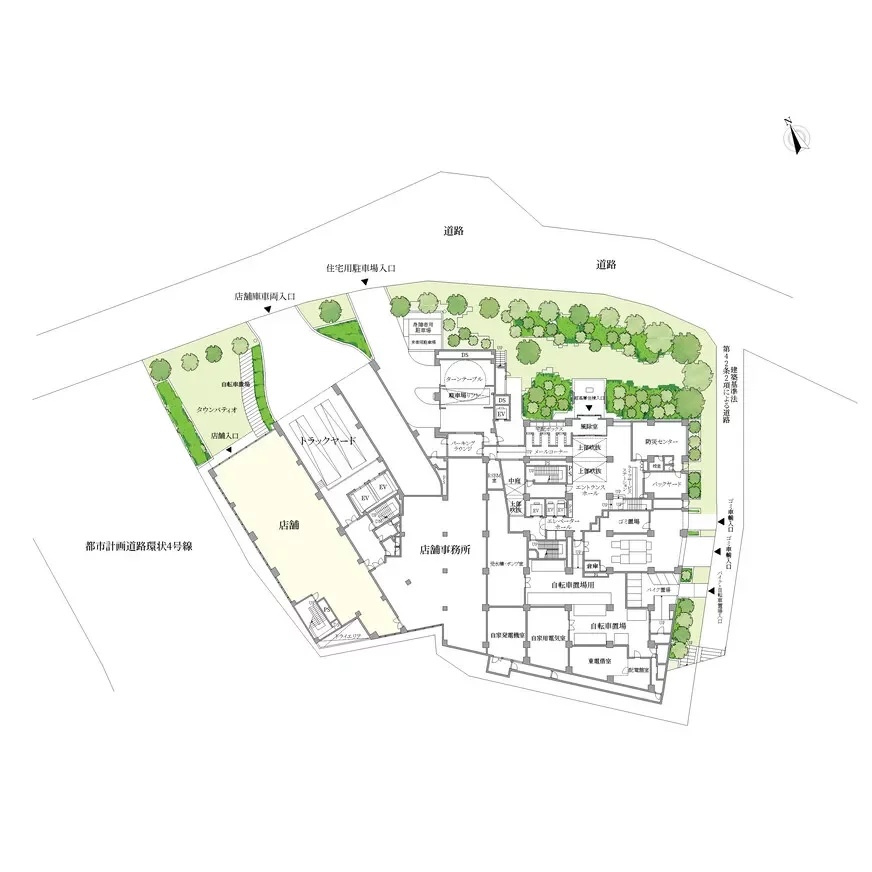 ローレルコート新宿タワー 敷地配置図