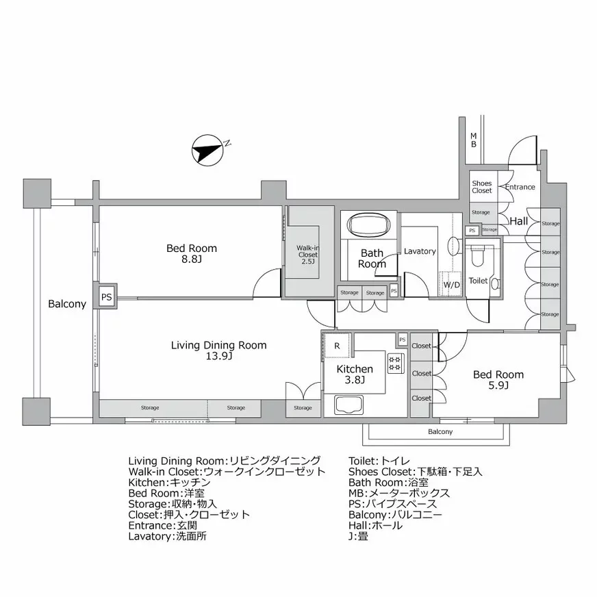 パークコート南青山ヒルトップレジデンス 間取り図例