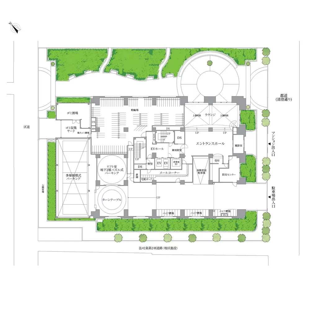 ファミール月島グランスイートタワー 敷地配置図