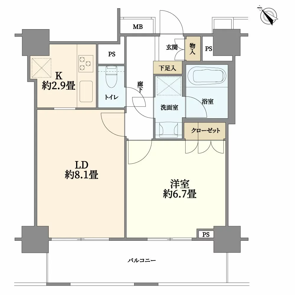 ファミール月島グランスイートタワー 間取り図例