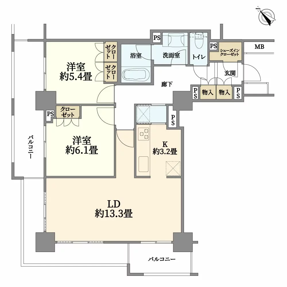ファミール月島グランスイートタワー 間取り図例