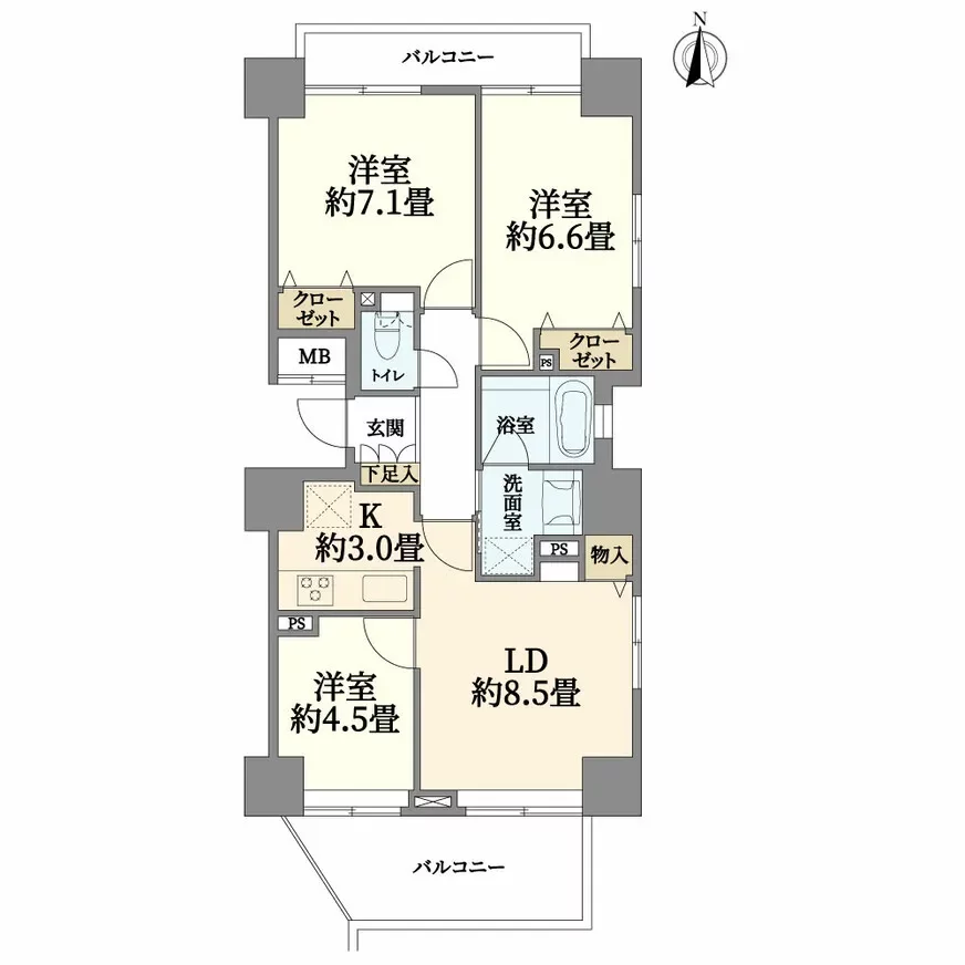 エクサージュ海岸 間取り図例