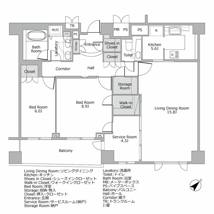 ライオンズマンション南青山グランフォート 間取り図例