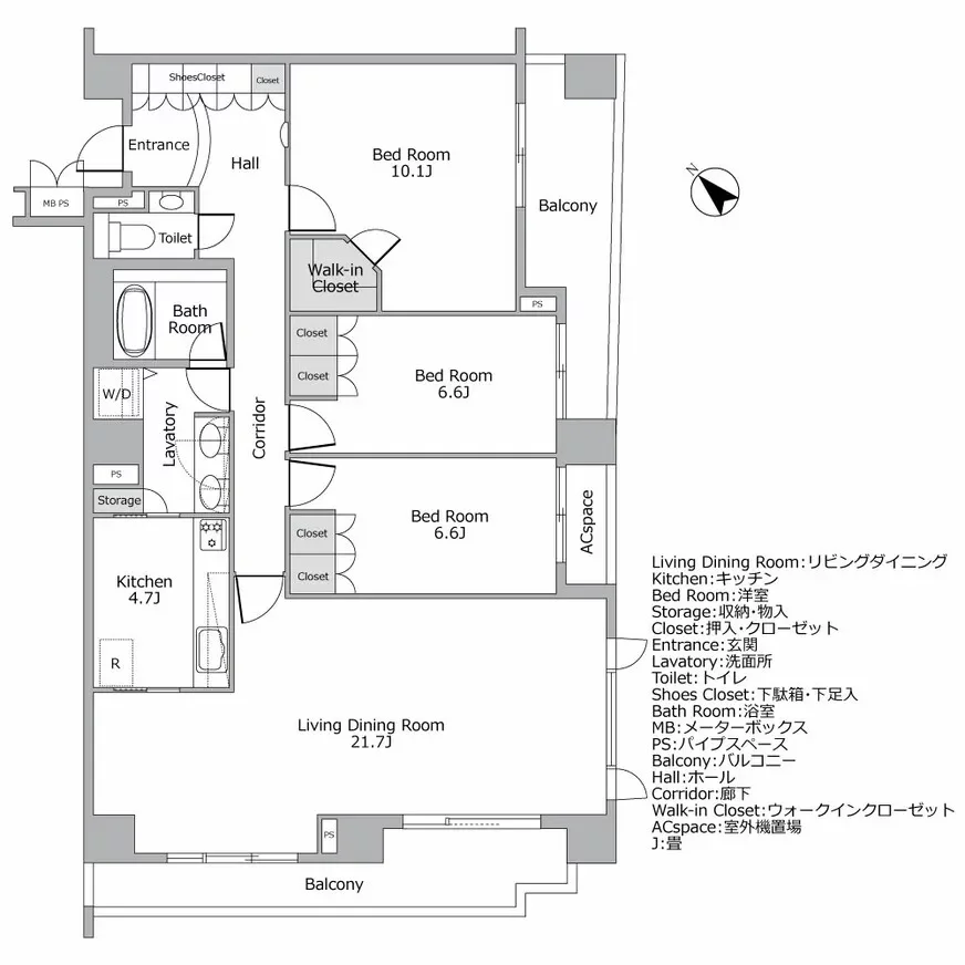 ライオンズマンション南青山グランフォート 間取り図例
