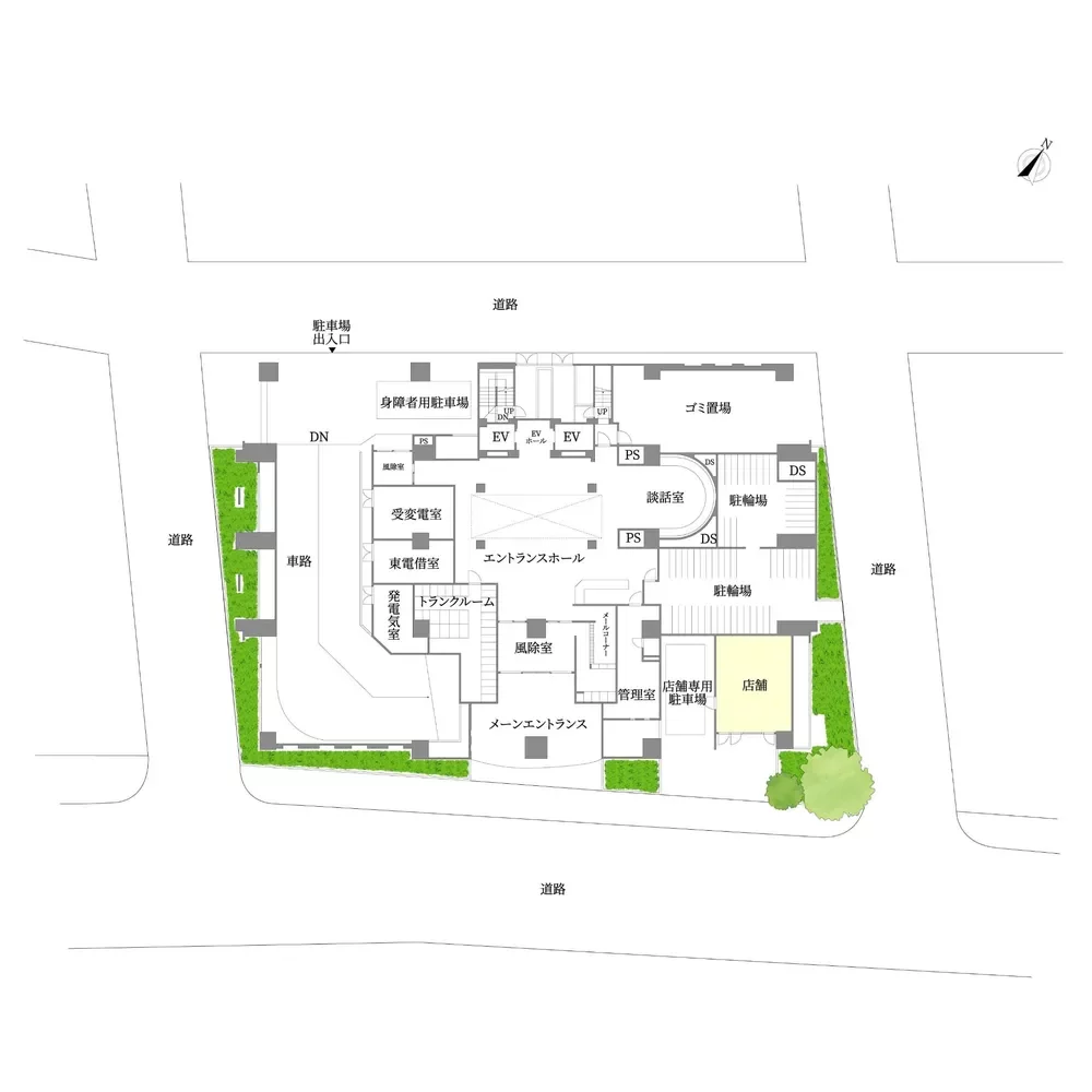 デューク・スカーラ日本橋　敷地配置図