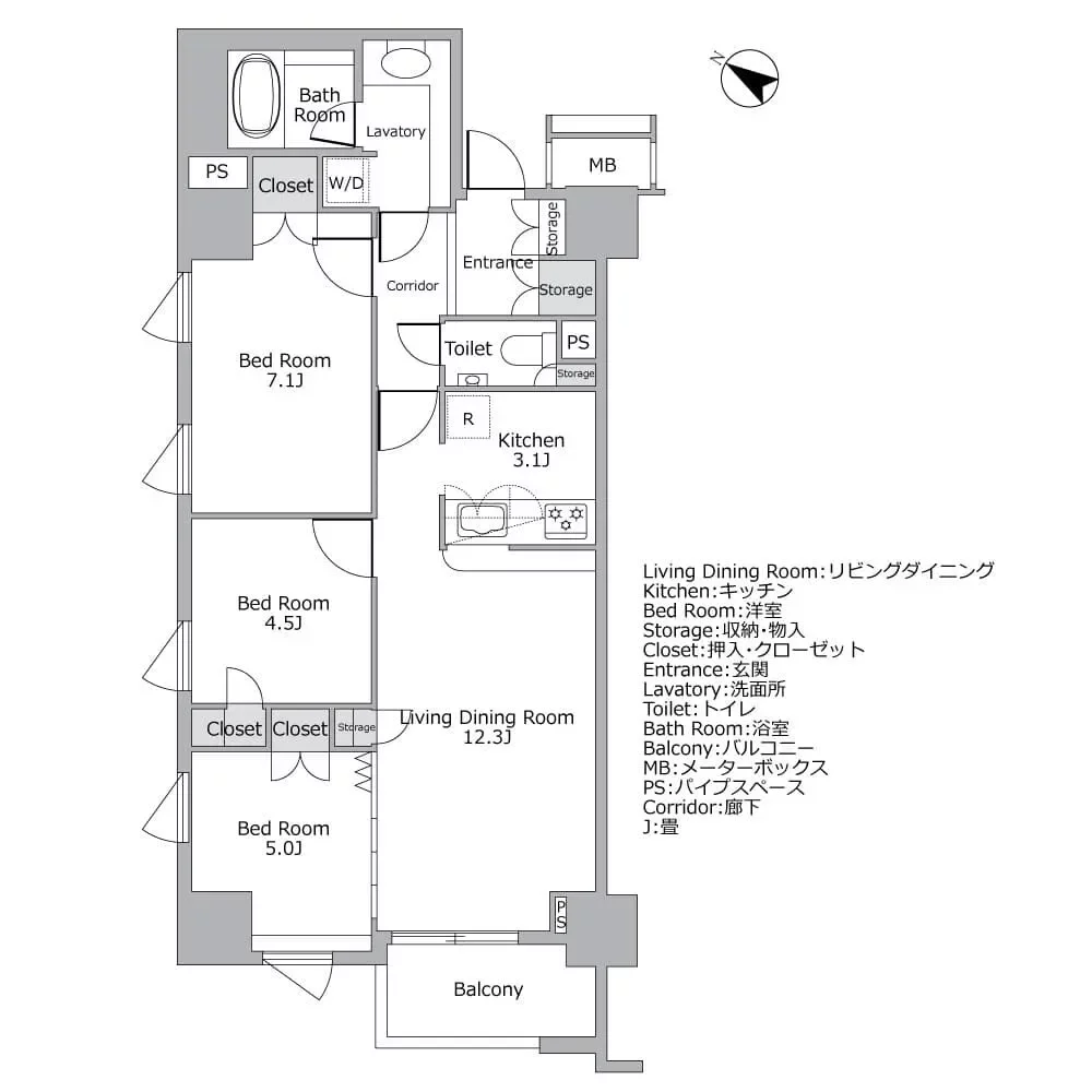 デューク・スカーラ日本橋　間取り図例