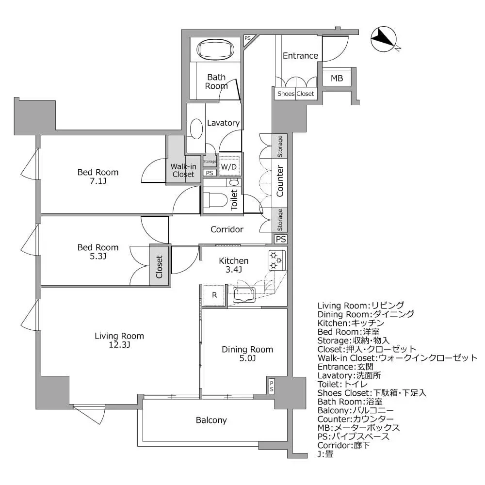 デューク・スカーラ日本橋　間取り図例