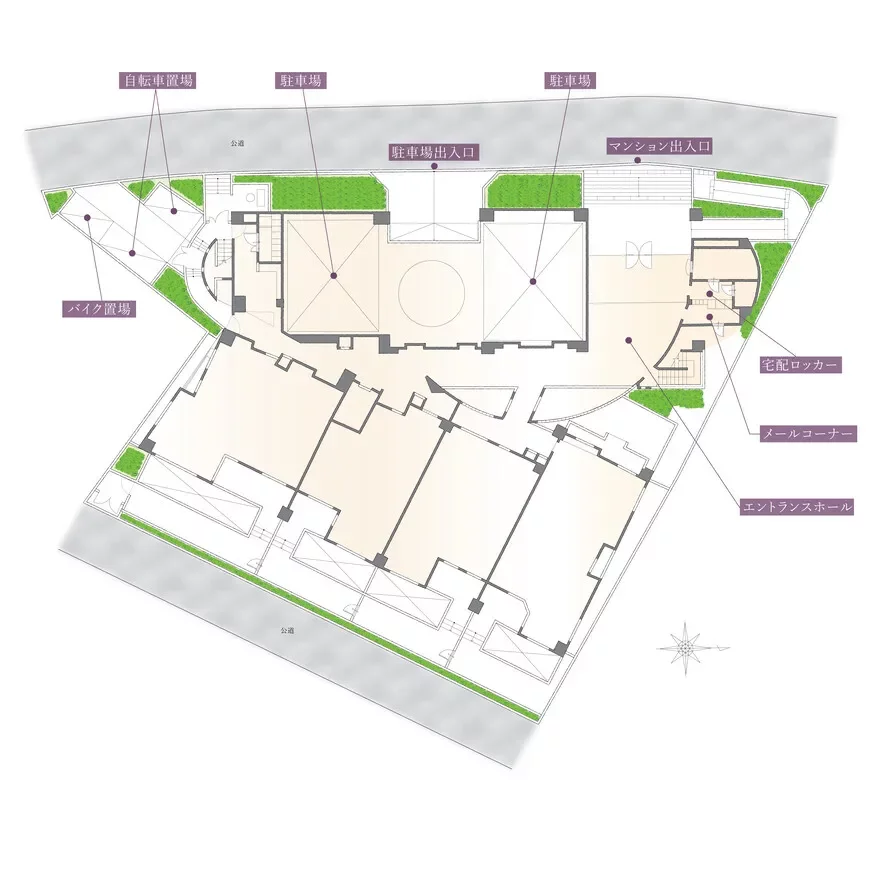 アールブラン目黒青葉台 敷地配置図
