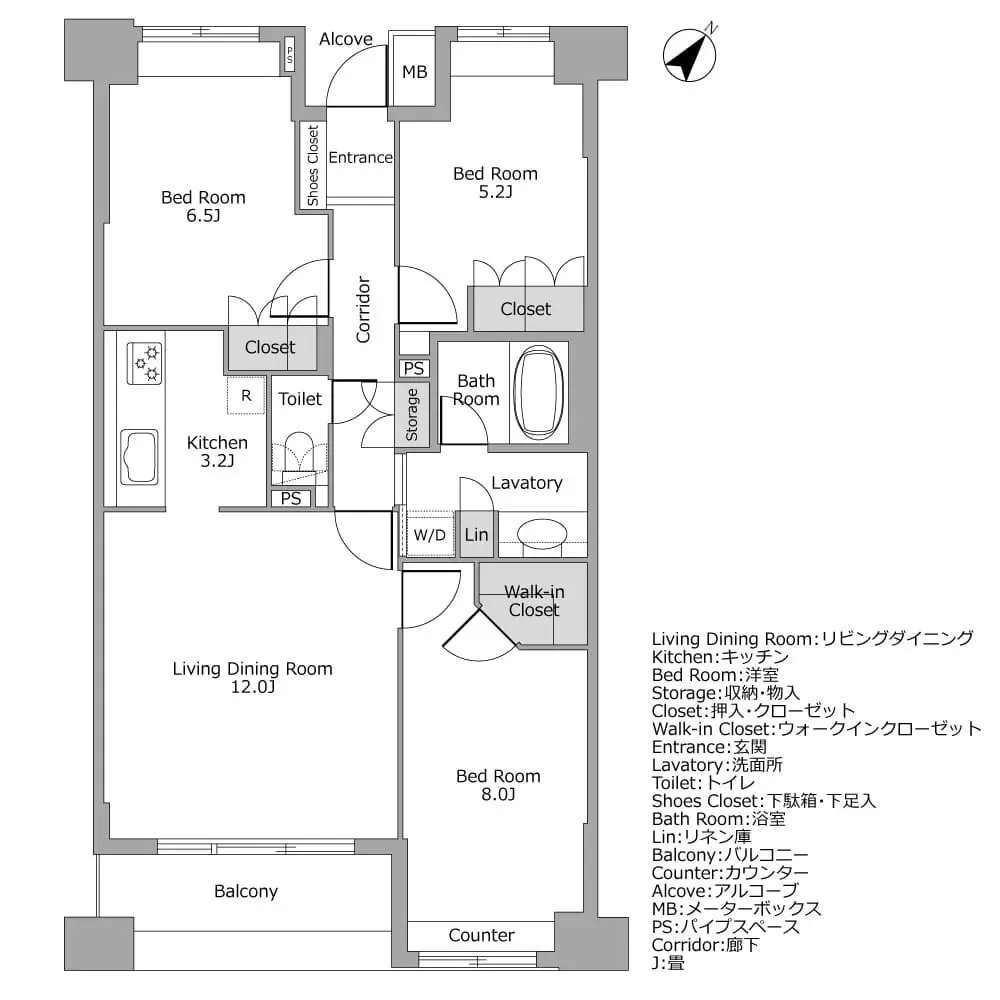 エフローレ日本橋 間取り図例