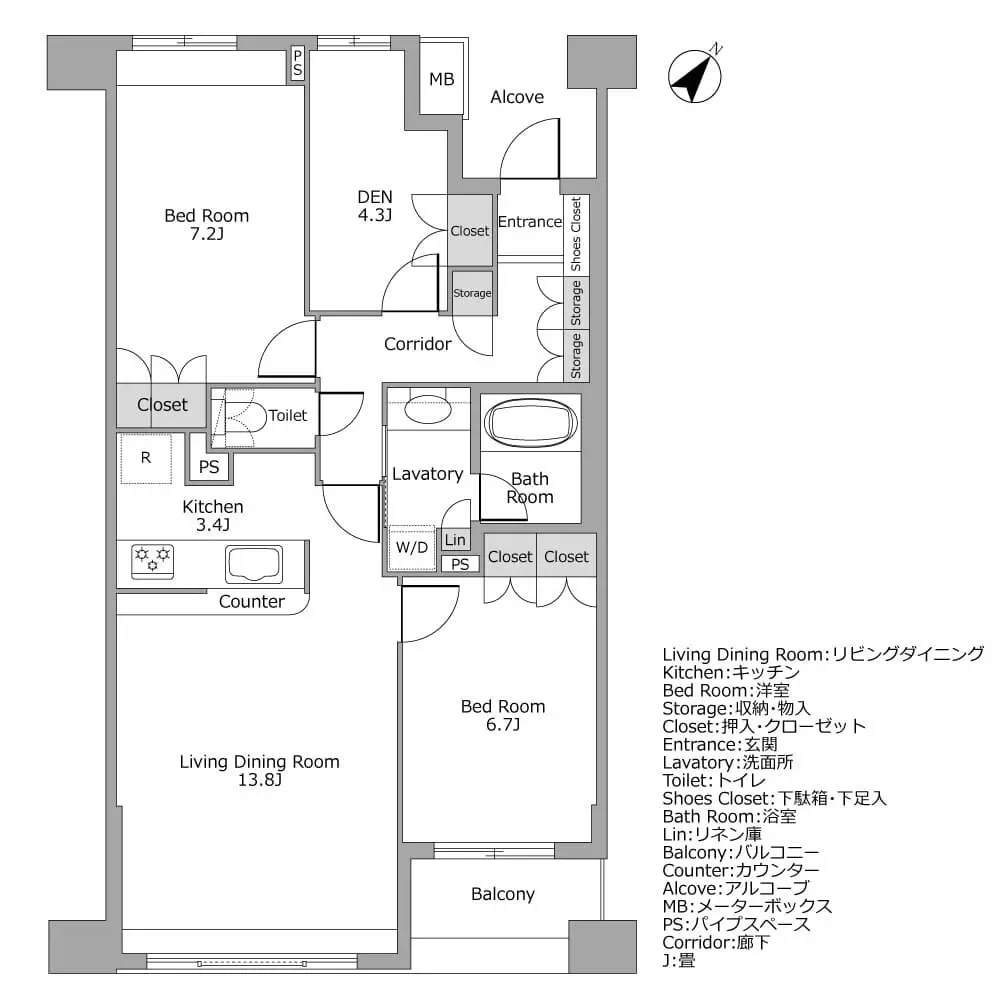 エフローレ日本橋 間取り図例