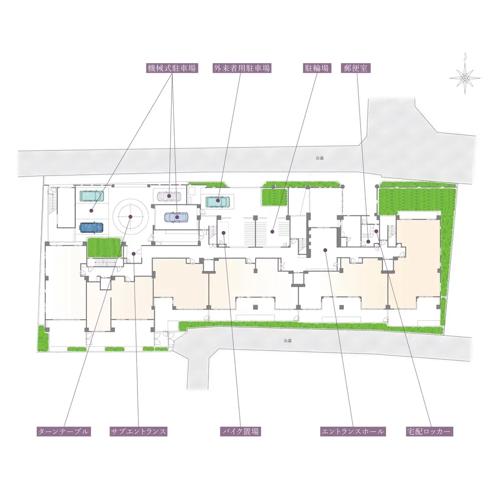 パークコート三田綱町 敷地配置図