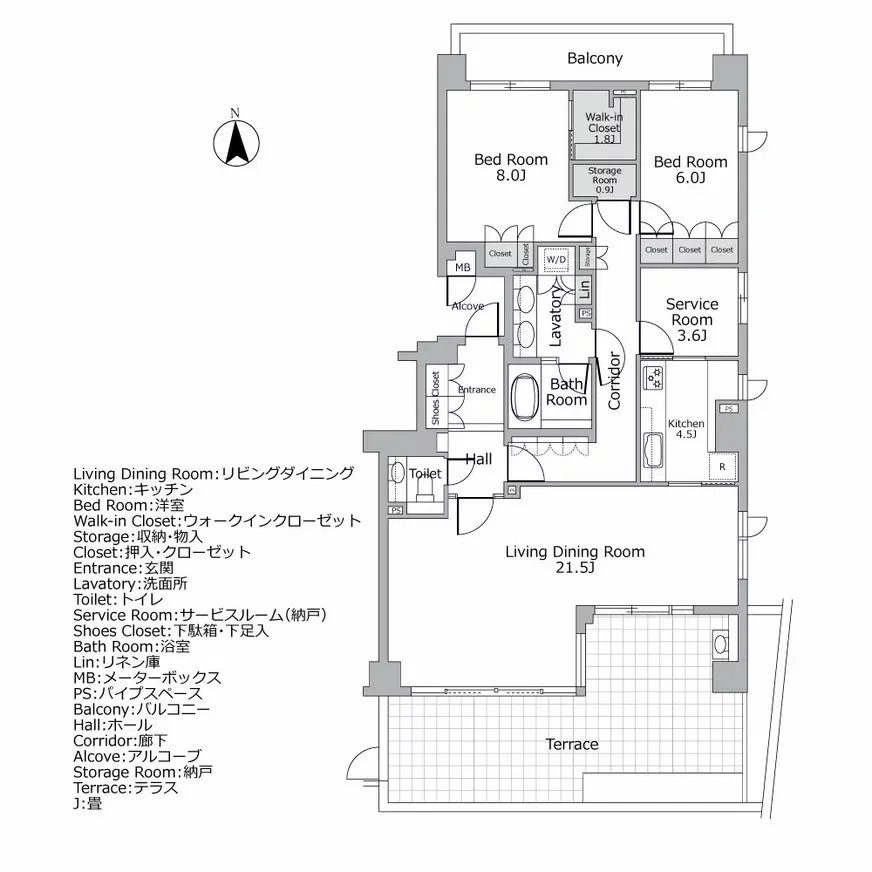 パークコート三田綱町 間取り図例