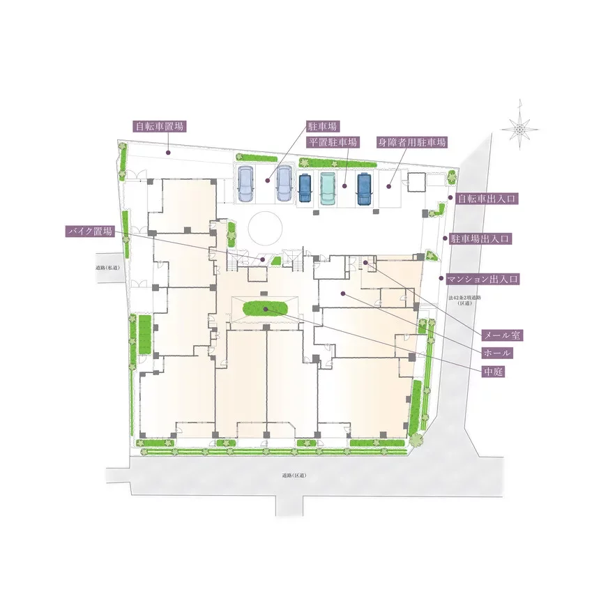 パークコート四谷 敷地配置図
