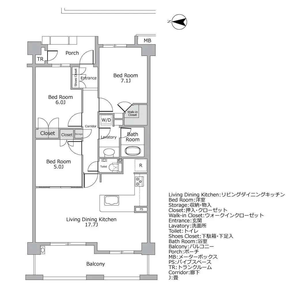 ヴェーゼント駒場公園 間取り図例