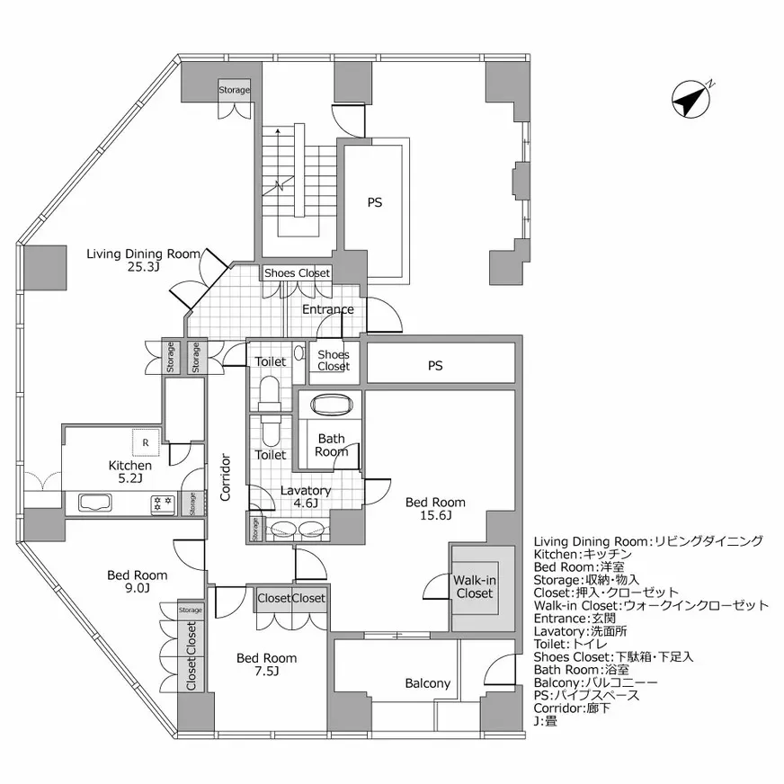 タワーレジデンス四谷 間取り図例