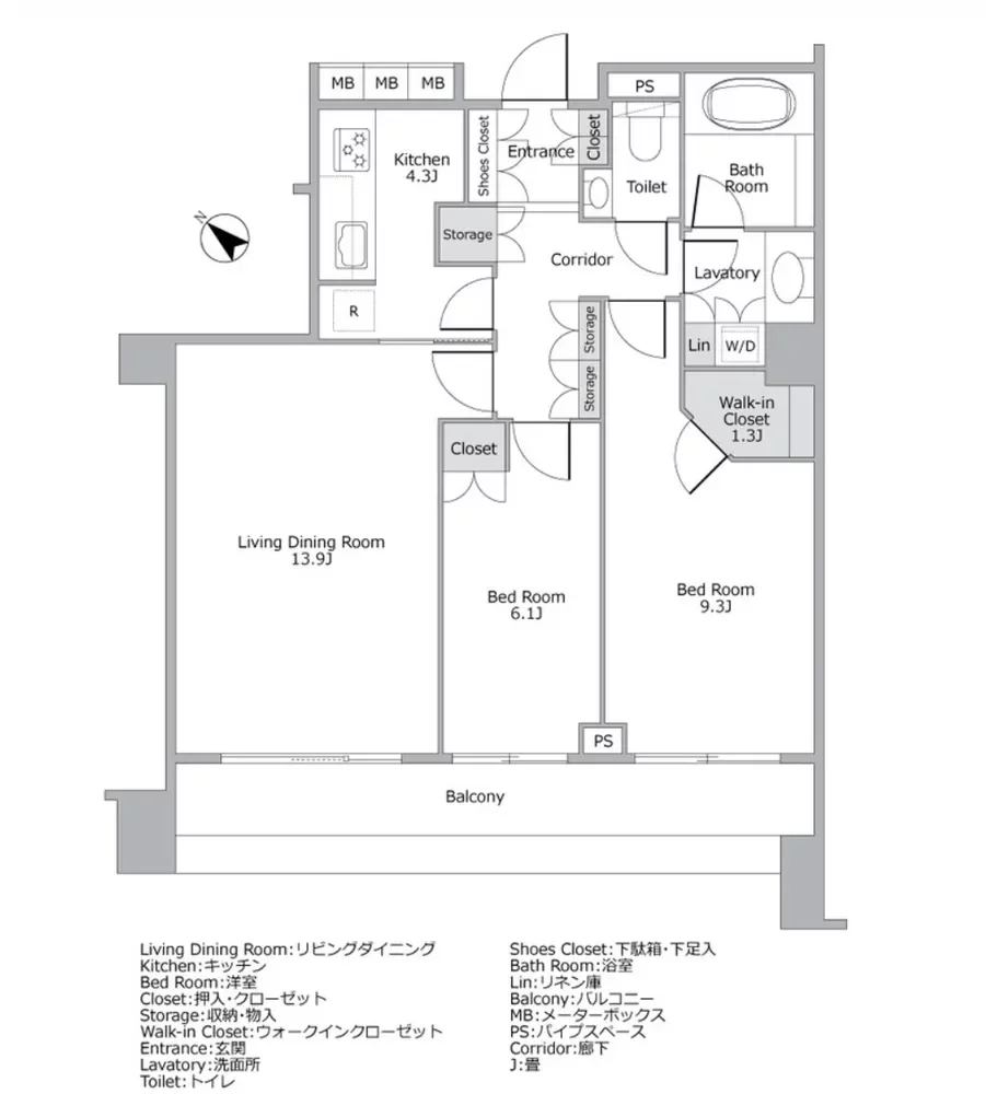 神宮前五丁目ブランシェ 間取り図例