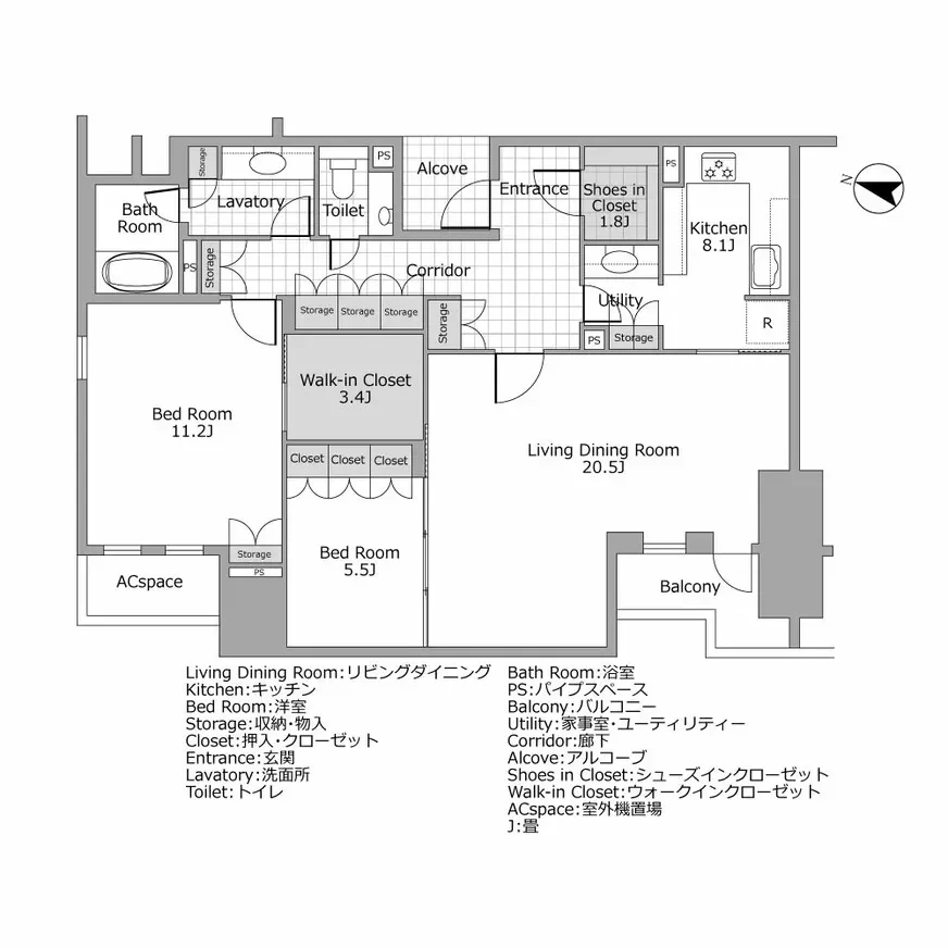 グランドメゾン南青山 間取り図例