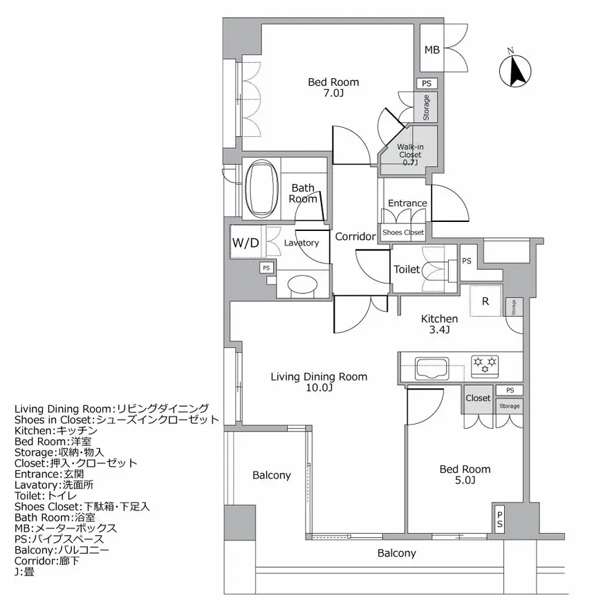 パークハウス高輪プラテア 間取り図例