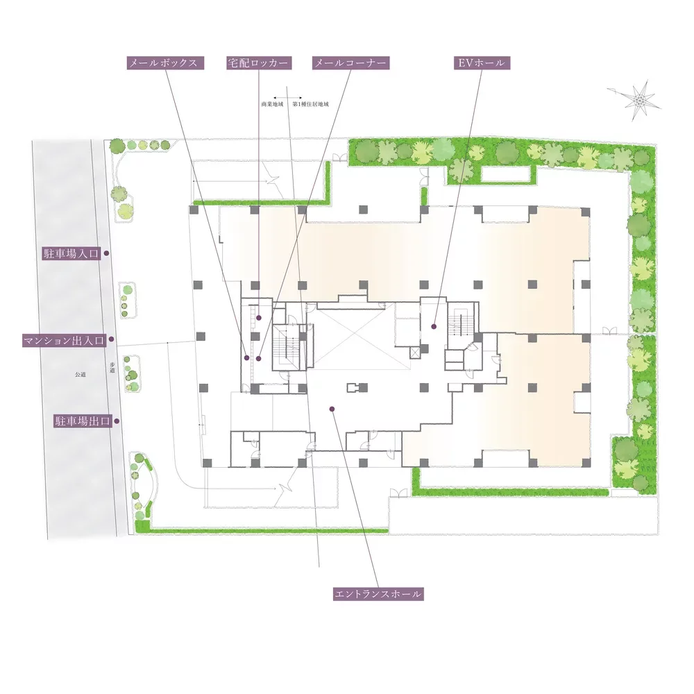 ルクセンブルグハウス 敷地配置図