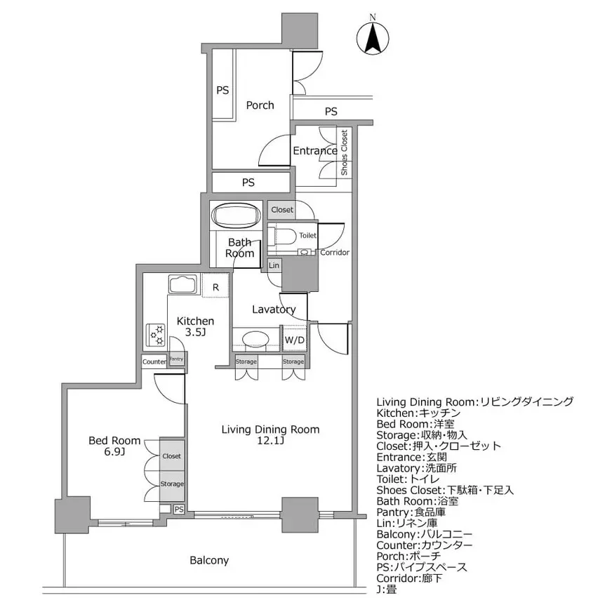 ソアールタワー市ヶ谷の丘 間取り図例