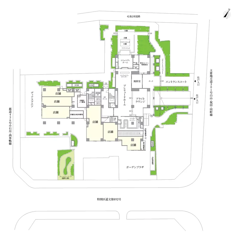 アトラスタワー小石川 敷地配置図