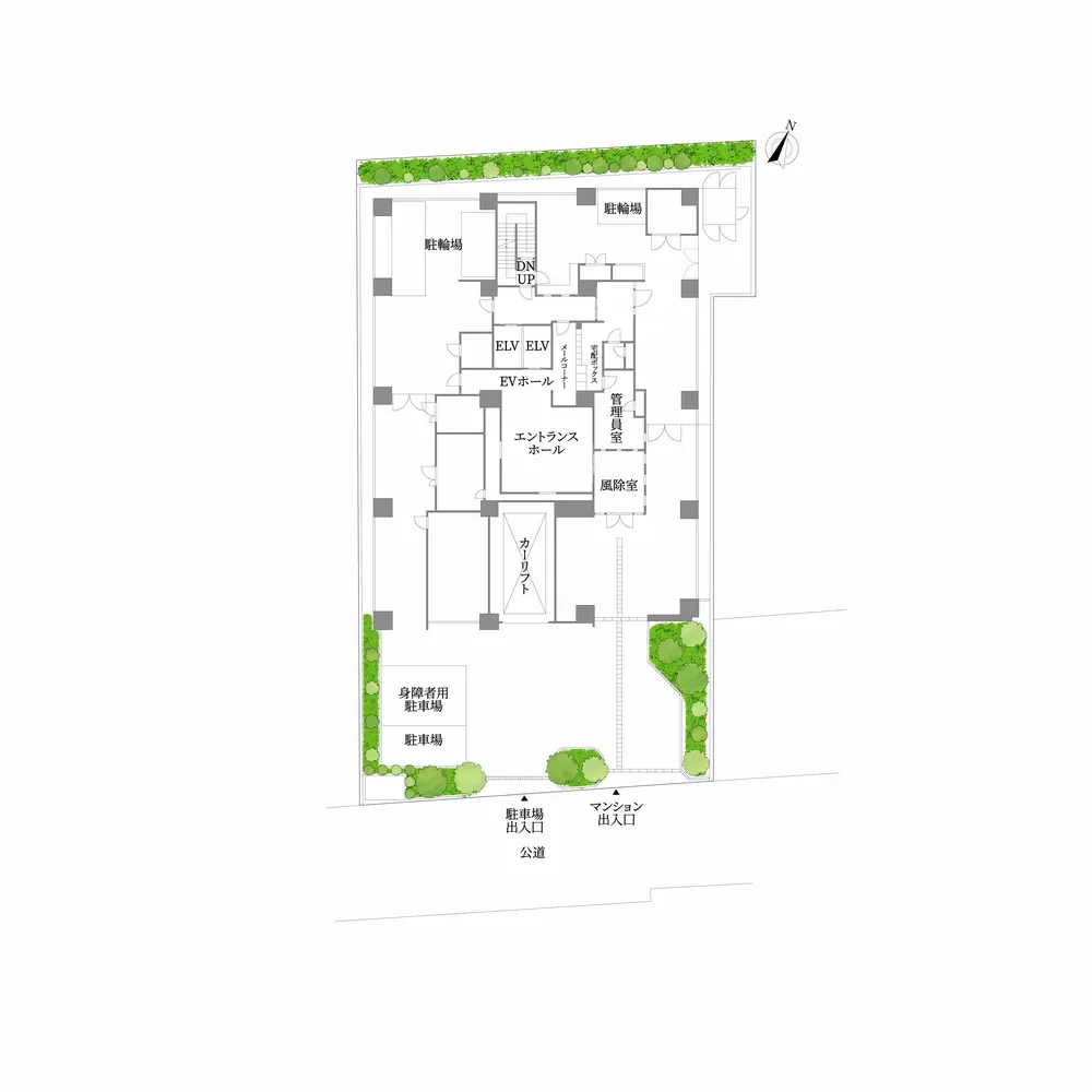 パークハウス二番町 敷地配置図