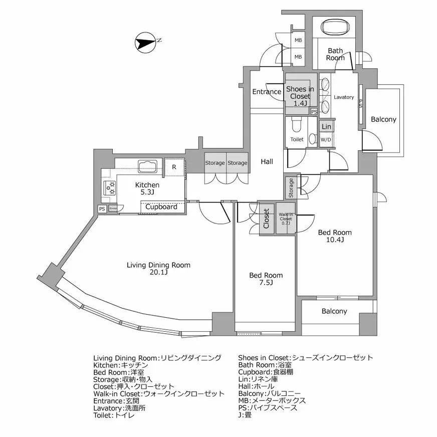 パークコート三番町 間取り図例