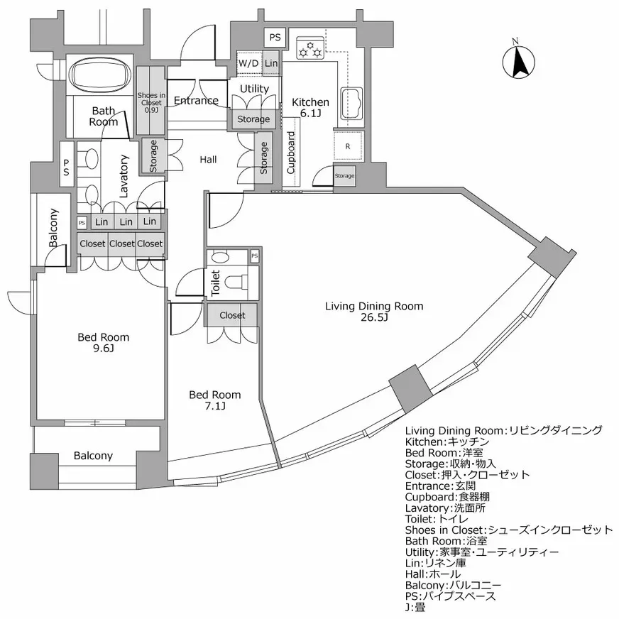 パークコート三番町 間取り図例