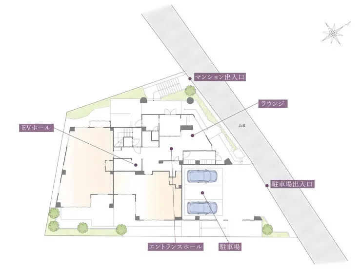 市谷逢坂ハウス 敷地配置図