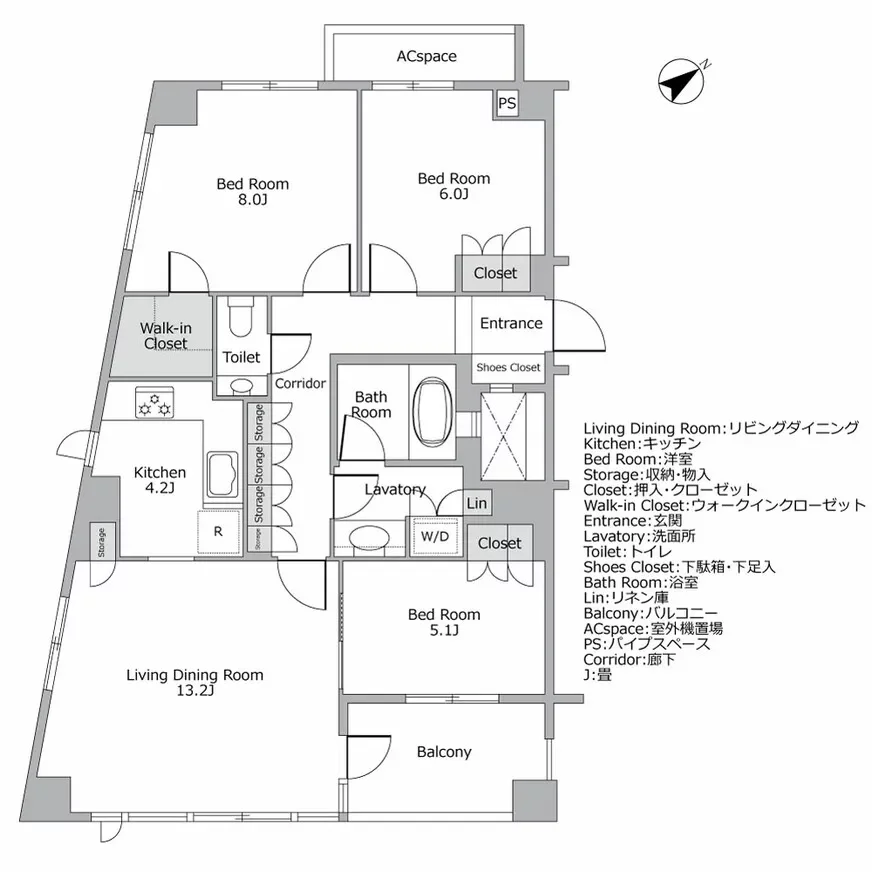 市谷逢坂ハウス 間取り図例