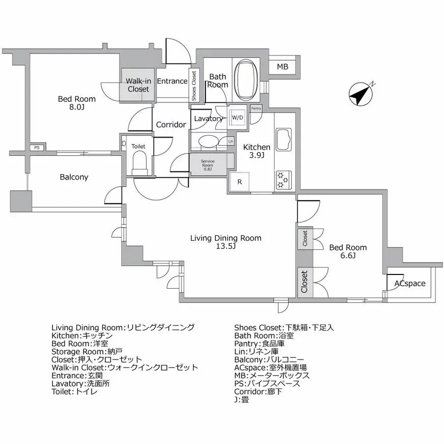市谷逢坂ハウス 間取り図例