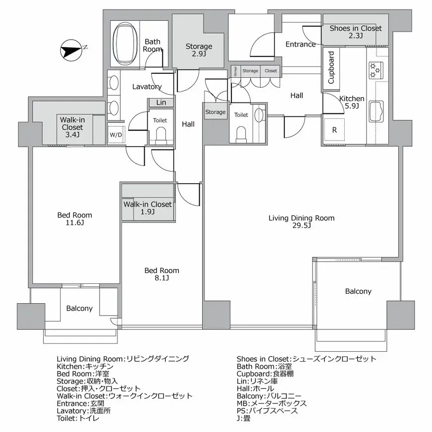 パークマンション千鳥ヶ淵 間取り図例