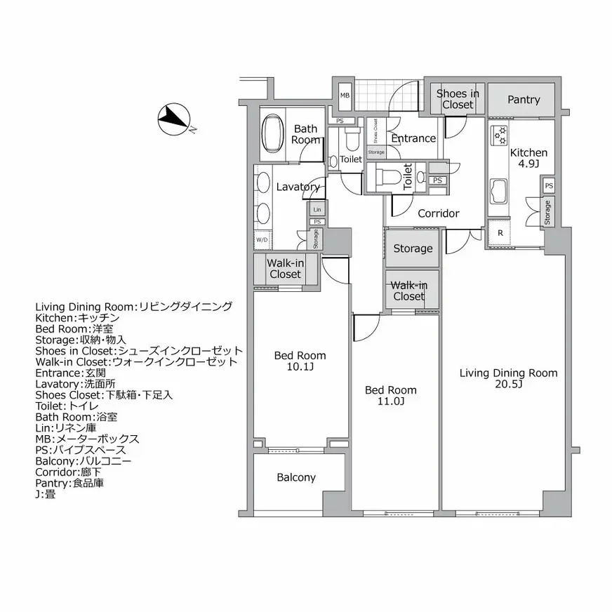 松濤アパートメント 間取り図例